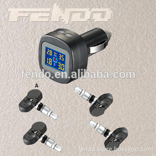 Car Cigarette Lighter Display wireless tire pressure monitoring system with external sensors